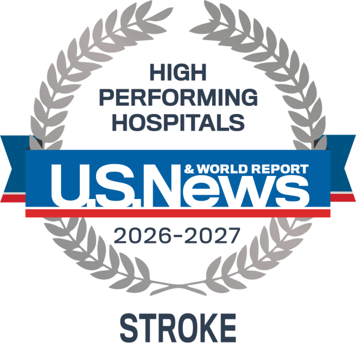 US News high performing hospital abdominal aortic aneurysm repair badge