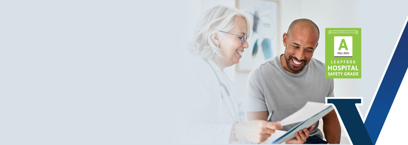 Happy doctor and patient